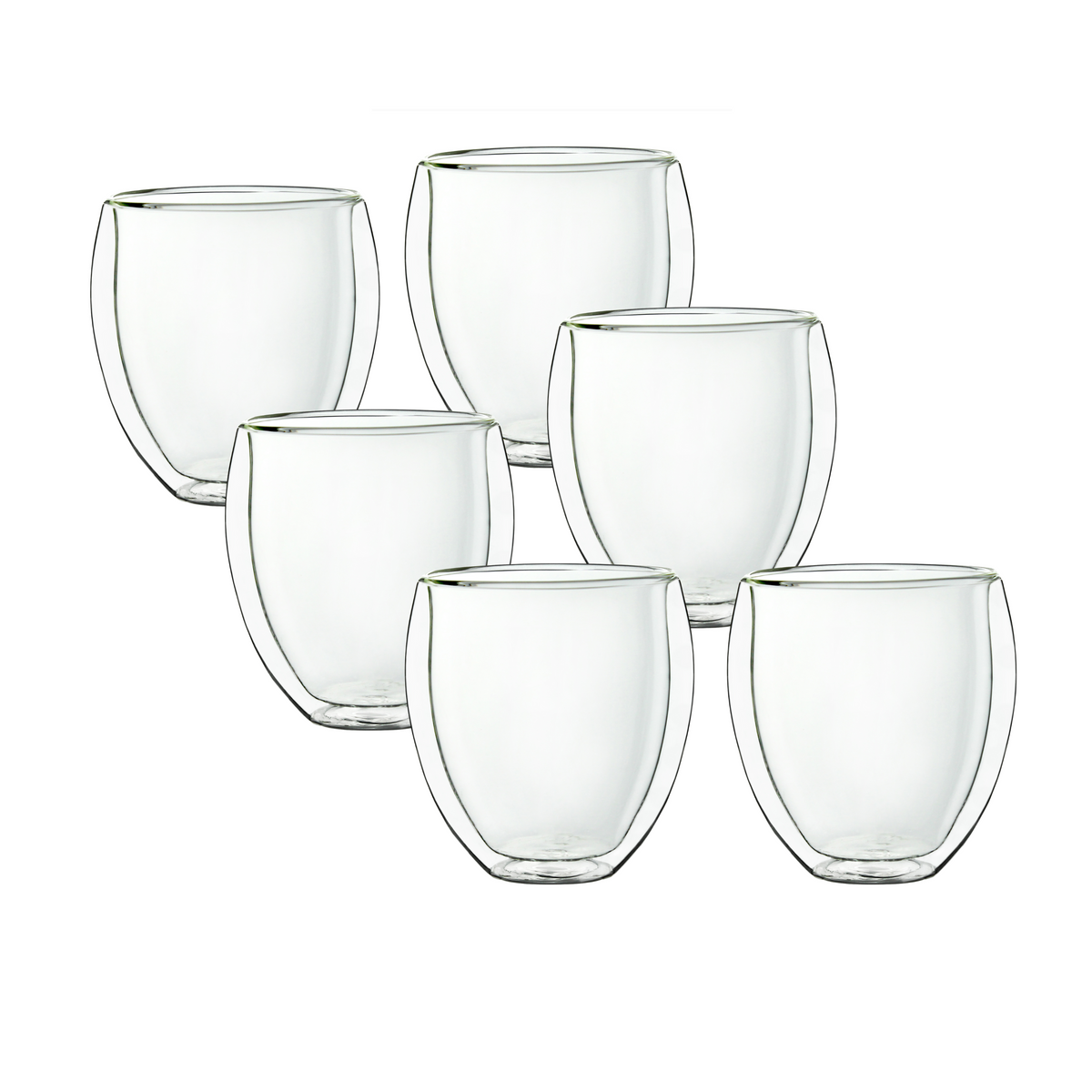 Thermoglas doppelwandig bauchig 250ml 6er Set